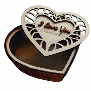 Design Holzschatulle - Herzschlag