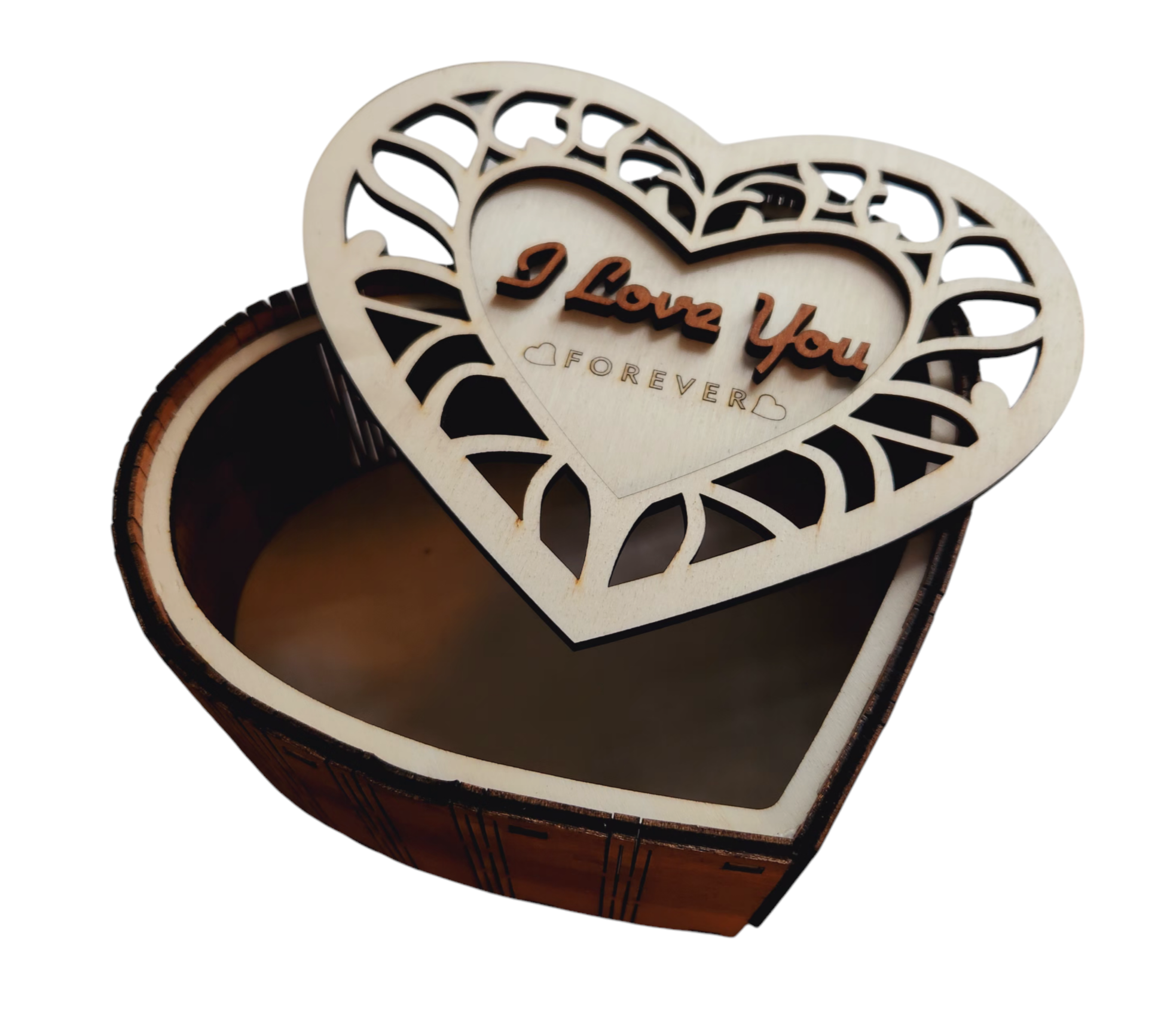 Design Holzschatulle - Herzschlag