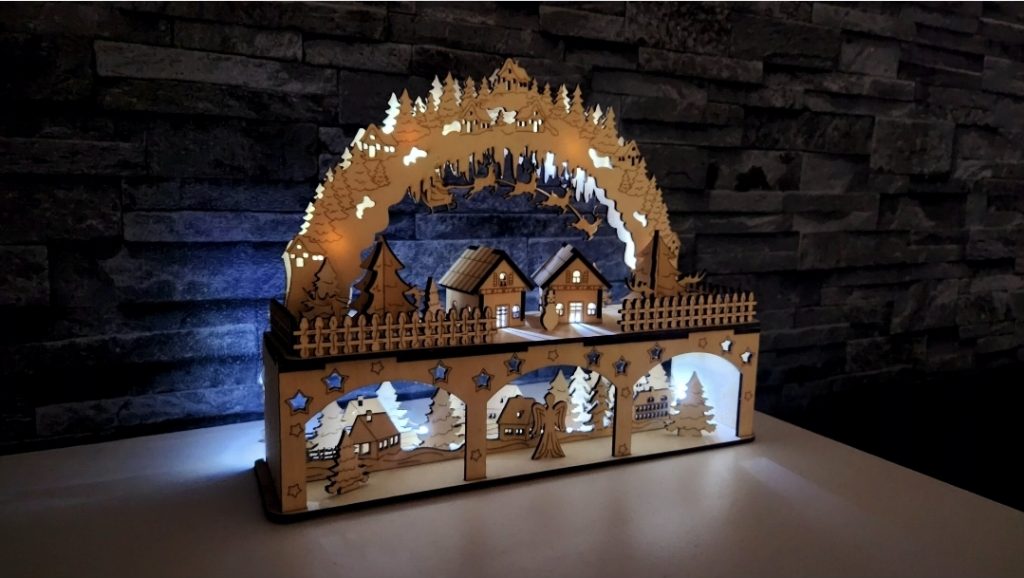 Beleuchtete Winterdorf mit LED