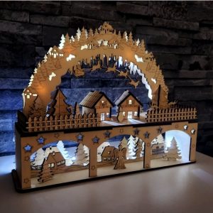 Beleuchtete Winterdorf mit LED