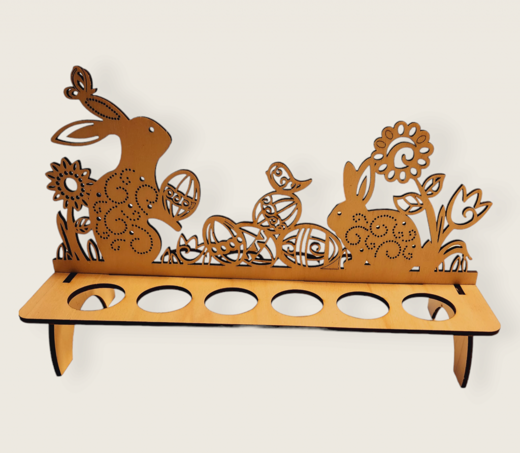 Oster Eierhalter aus Holz - Osterdeko mit Hasen
