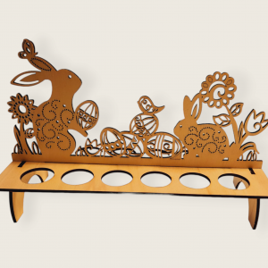 Oster Eierhalter aus Holz - Osterdeko mit Hasen