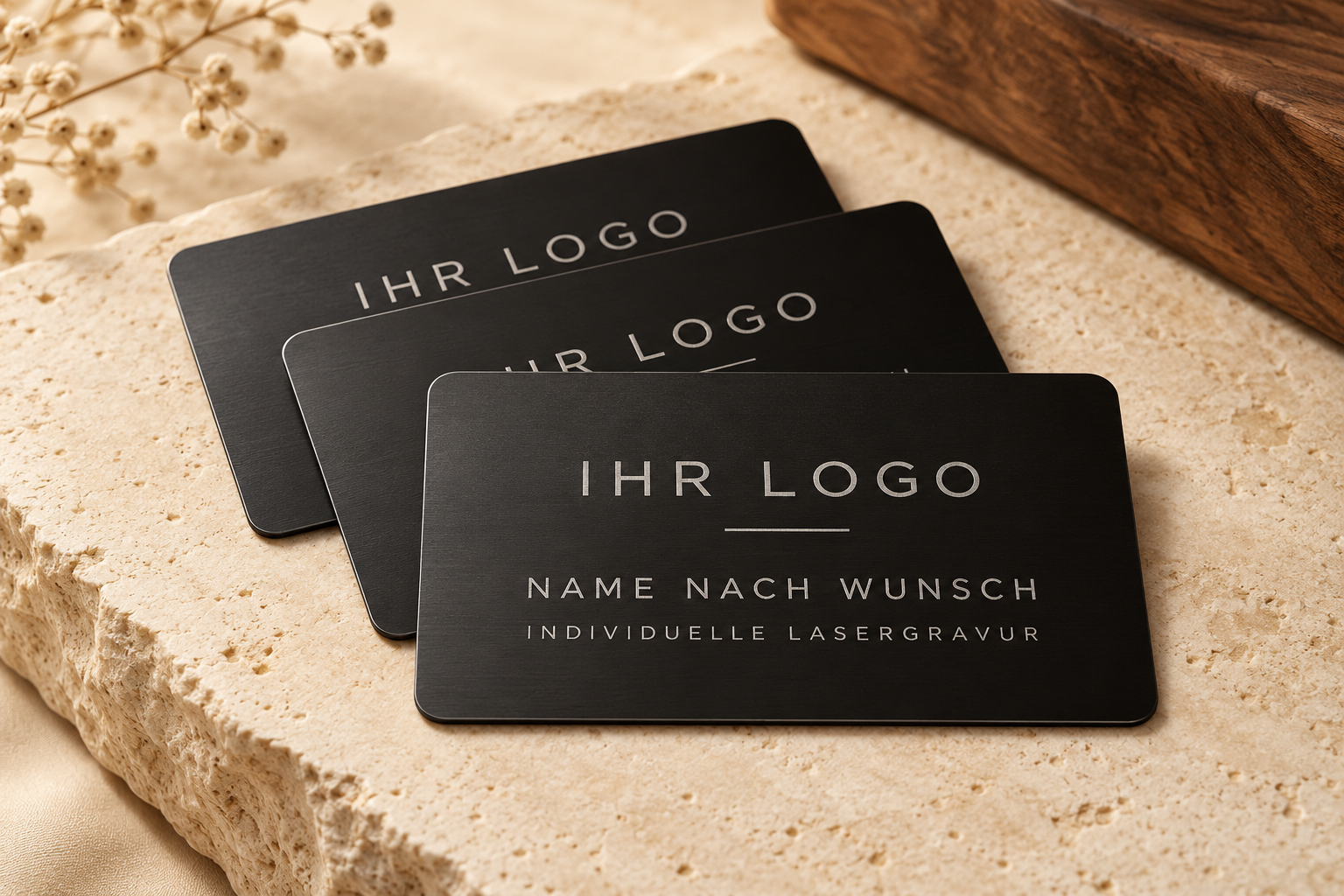 Aluminium-Visitenkarten mit Lasergravur – 10er-Set in 10 Farben